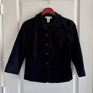 Isaac Mizrahi Black Velvet Button Jacket Size M EUC